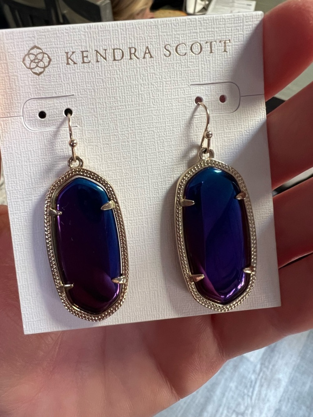 Kendra Scott Iridescent Blue Danielle Drop Earrings